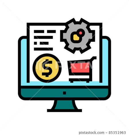 purchasing online color icon vector illustration purchasing online color icon vector illustration 85351963