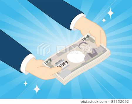Illustration of handing over money 85352092
