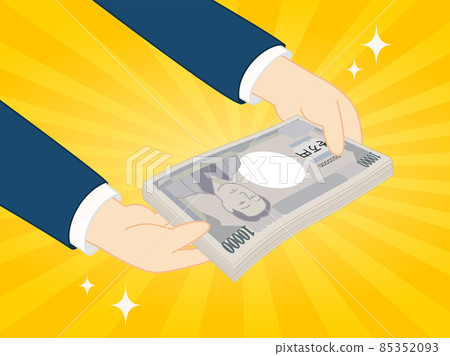 Illustration of handing over money 85352093