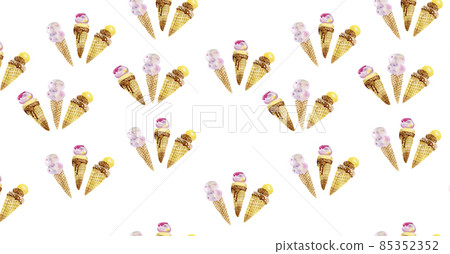 Ice cream background horizontal banner for social networks watercolor gentle illustration Ice cream background horizontal banner for social networks watercolor gentle illustration 85352352