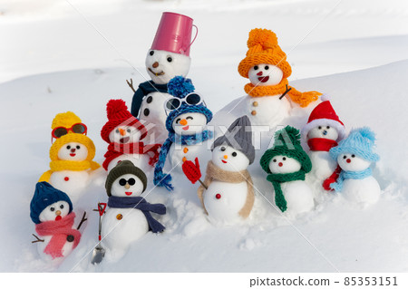 獨特的雪人合影 獨特的雪人合影 85353151