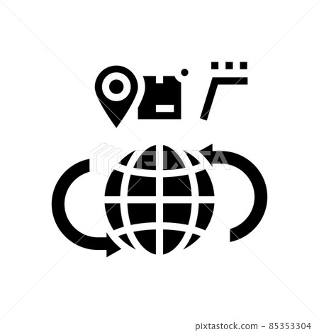 global shipment tracking glyph icon vector illustration 85353304