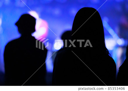 Fans cheering at the live house 85353406