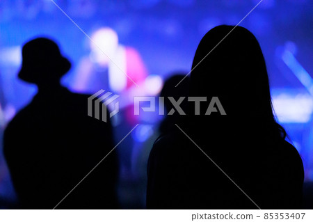 Fans cheering at the live house 85353407