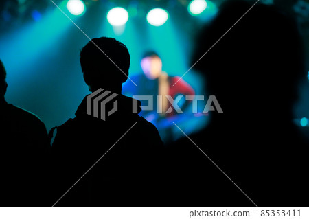 Fans cheering at the live house 85353411