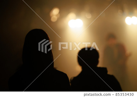 Fans cheering at the live house 85353430