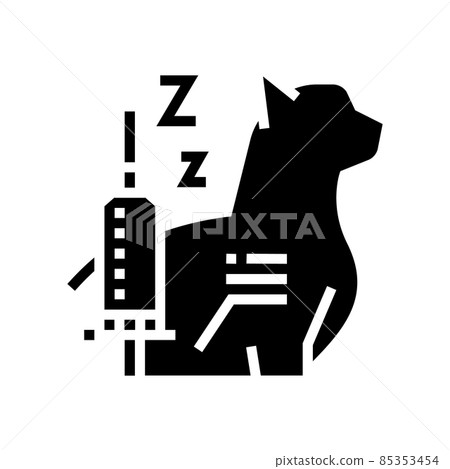 anesthesia cat glyph icon vector illustration 85353454