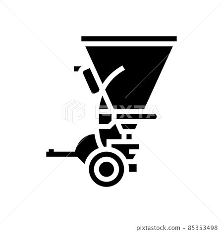 broadcast seeder farm equipment glyph icon vector illustration 85353498