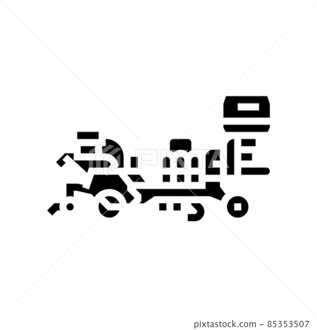 plastic mulch layer farm equipment glyph icon vector illustration plastic mulch layer farm equipment glyph icon vector illustration 85353507