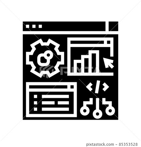 software erp glyph icon vector illustration 85353528