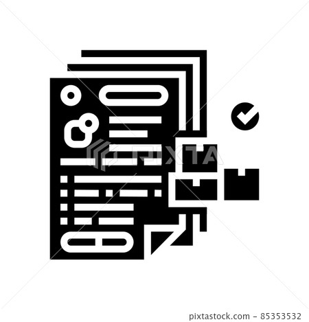 inventory paperwork glyph icon vector illustration 85353532