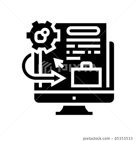 integration system glyph icon vector illustration 85353533