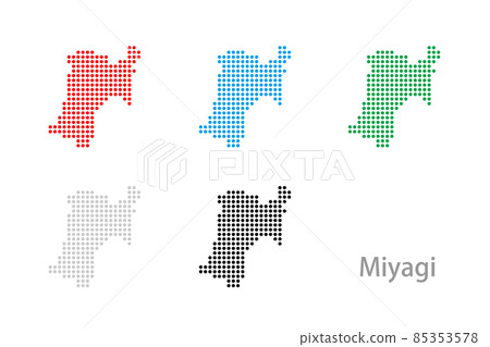 Dot map_Miyagi prefecture-Maru 02 - Stock Illustration [85353578] - PIXTA