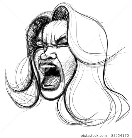 Sketch of an imaginary woman screaming Sketch of an imaginary woman screaming 85354170