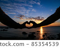 Sunset and heart silhouette 85354539