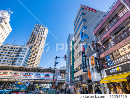Tokyo cityscape in Japan View of Nakameguro Station and Nakameguro Atlas Tower 85354719