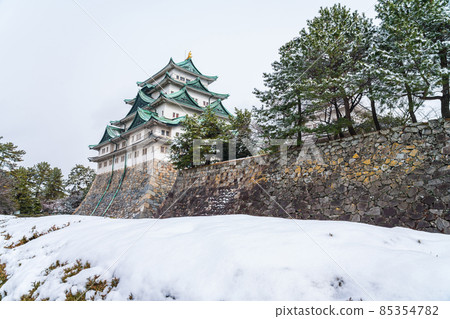 Snow Nagoya Castle <Nagoya City, Aichi Prefecture> Snow Nagoya Castle <Nagoya City, Aichi Prefecture> 85354782