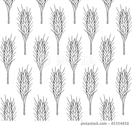 Vector seamless pattern of hand drawn wheat spica Vector seamless pattern of hand drawn wheat spica 85354858