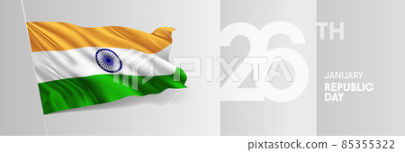 India happy republic day greeting card, banner vector illustration 85355322