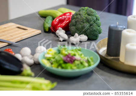 Close up of different vegetables on the table Close up of different vegetables on the table 85355614