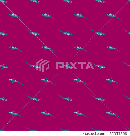 Thresher shark seamless pattern in scandinavian style. Marine animals background. Vector illustration for children funny textile. Thresher shark seamless pattern in scandinavian style. Marine animals background. Vector illustration for children funny textile. 85355868