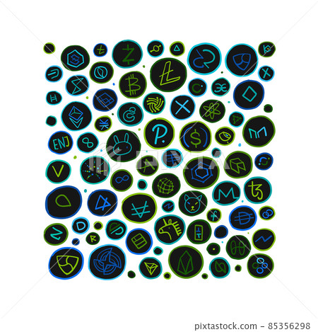 Cryptocurrency Financial Items Background. Altcoins Collection Cryptocurrency Financial Items Background. Altcoins Collection 85356298