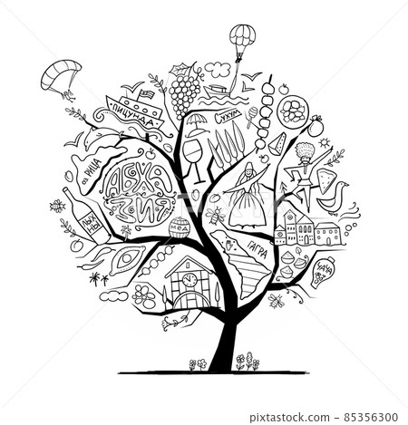 Abkhazia Travel. Culture and People. Concept tree for your design Abkhazia Travel. Culture and People. Concept tree for your design 85356300