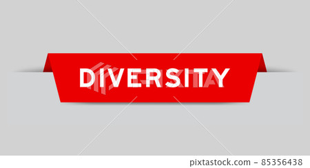 Red color inserted label with word diversity on gray background Red color inserted label with word diversity on gray background 85356438