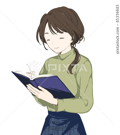 一個正在看書的女人（閉上眼睛微笑） 85356685