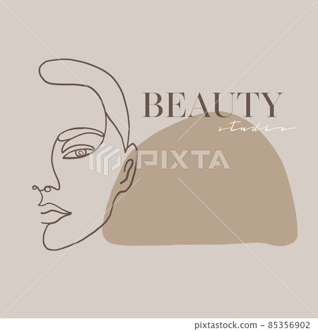 One line face. Minimalist continuous linear sketch woman face. Female portrait black white artwork outline vector hand drawn illustration. Modern art girl head for beauty salon logo One line face. Minimalist continuous linear sketch woman face. Female portrait black white artwork outline vector hand drawn illustration. Modern art girl head for beauty salon logo 85356902
