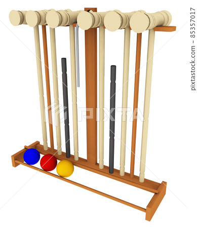 Croquet set isolated on white background 85357017