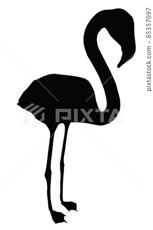 Silhouette with a flamingo 85357097