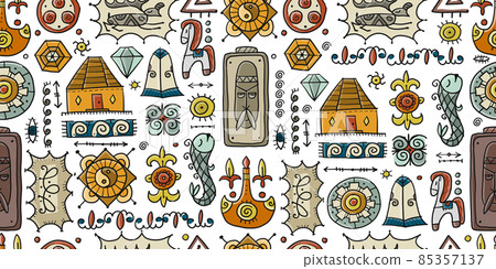 Traditional design elements of middle Asia for decoration of yurts. Nomadic ornament. Seamless Pattern for your design Traditional design elements of middle Asia for decoration of yurts. Nomadic ornament. Seamless Pattern for your design 85357137