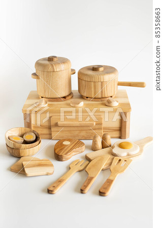 coocking process with wooden eco toys from naatural material for educating children. Funny game with eco toys coocking process with wooden eco toys from naatural material for educating children. Funny game with eco toys 85358663