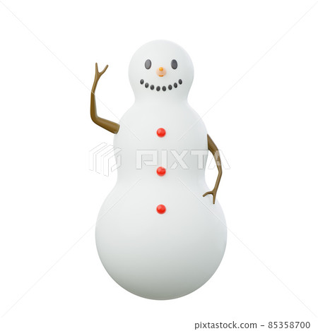 Cartoon merry christmas snowman 3d render illustration. Cartoon merry christmas snowman 3d render illustration. 85358700