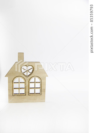 Wooden house icon isolated on white background with copy space, real estate, new home and mortgage concept Wooden house icon isolated on white background with copy space, real estate, new home and mortgage concept 85359793