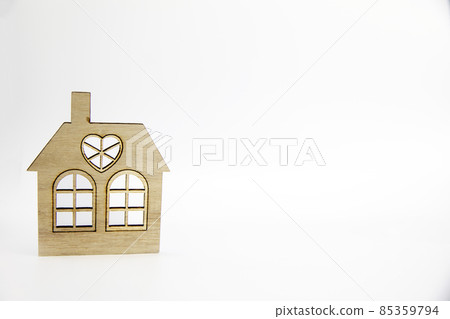 Wooden house icon isolated on white background with copy space, real estate, new home and mortgage concept Wooden house icon isolated on white background with copy space, real estate, new home and mortgage concept 85359794
