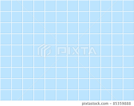 Blue tiles bathroom. Classic ceramic seamless pattern. Square swimming pool mosaic. Wall or floor texture with soft shadow. Simple kitchen or toilet backdrop. Vector illustration 85359888
