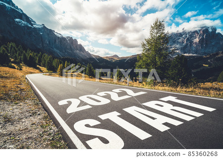 2022 New Year road trip travel and future vision concept 2022 New Year road trip travel and future vision concept 85360268