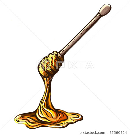 Honey stick.Bee honey, honey dipper Honey stick.Bee honey, honey dipper 85360524