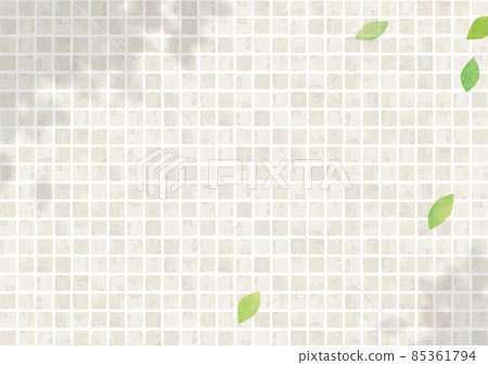清爽的白色瓷磚和陰影水彩背景 85361794