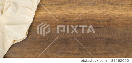 Tablecloth textile with empty space on wooden table. Tablecloth textile with empty space on wooden table. 85362000