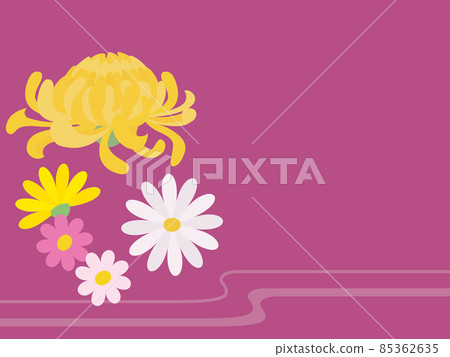 Obon background illustration Chrysanthemum and lantern 85362635