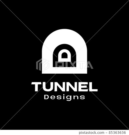 white in black tunnel logo design vector graphic symbol icon sign illustration creative idea 85363636