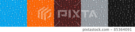 Textures of water drops on colored background Textures of water drops on colored background 85364091