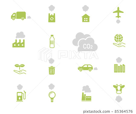 Environmental icon set Greenhouse gas SDGs CO2 Environmental icon set Greenhouse gas SDGs CO2 85364576