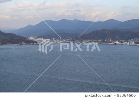 View from Toge Island, Seto Inland Sea, Hiroshima Bay, Saka Town 85364600
