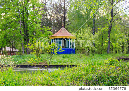 Small wooden gazebo in Pereyaslav, Ukraine 85364776