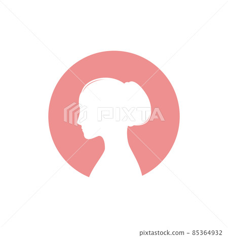 Printcircle with woman culture javanese logo design vector graphic symbol icon sign illustration creative idea 85364932