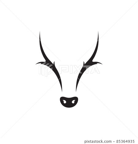 simple shape head cow logo design vector graphic symbol icon sign illustration creative idea 85364935